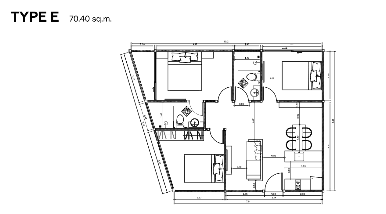 Combined 2 Bedroom layout
